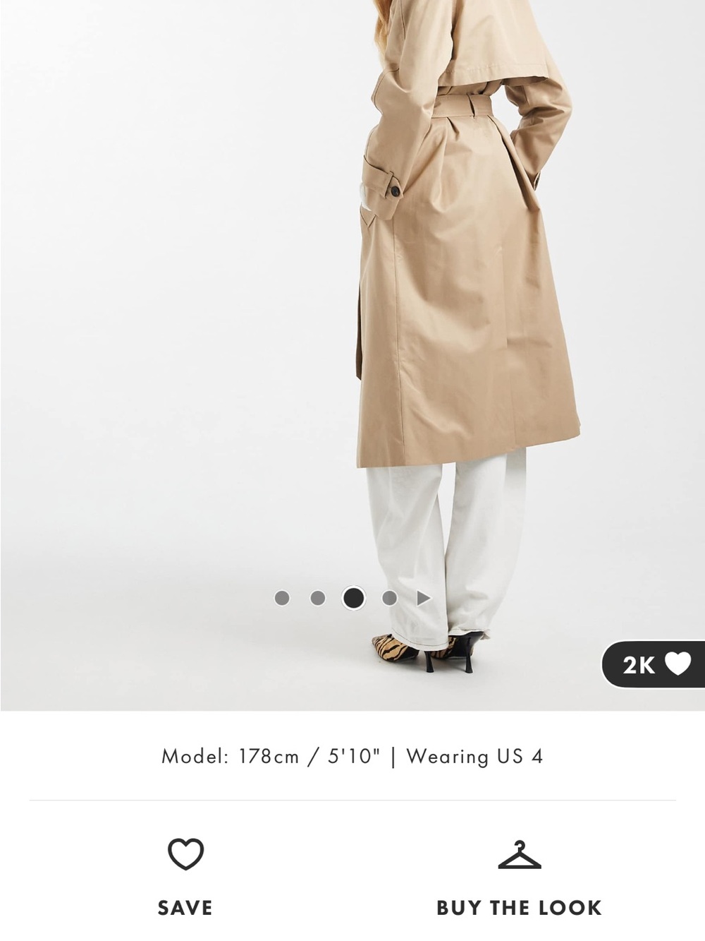 ASOS Beige Long Trench Coat with Belt